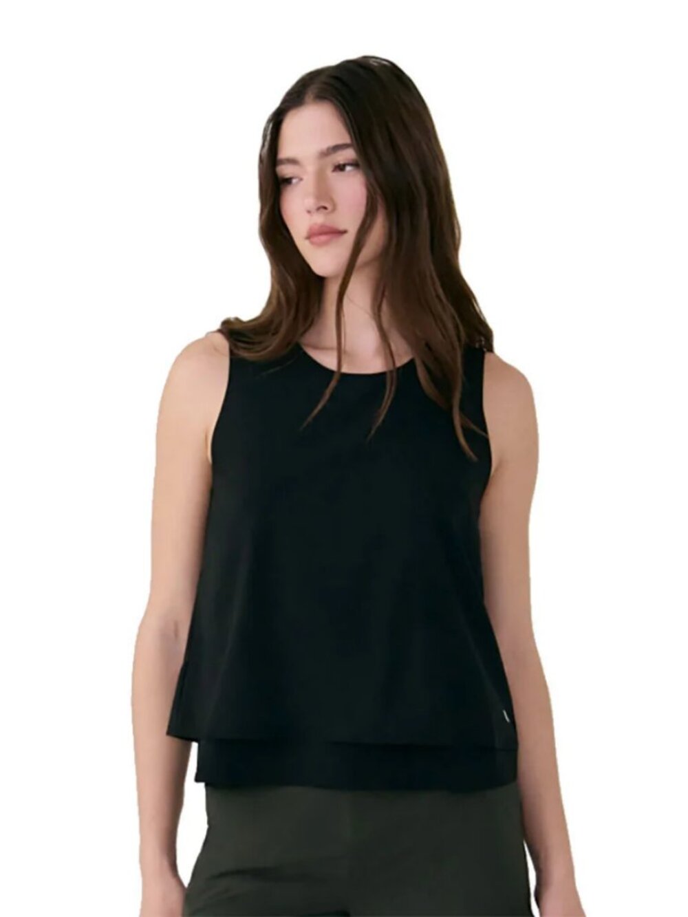 Lole Olivie Layered Womens Tank Top - Black